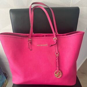 Hot pink Michael Kors tote bag